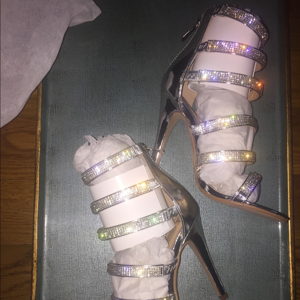 Strappy Diamante High Heels